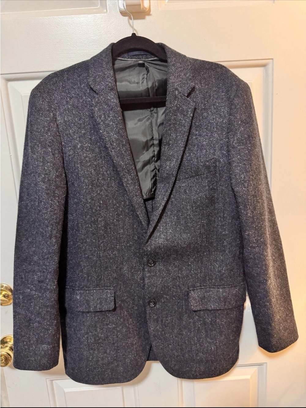 J. Crew Ludlow Navy Wool/Cotton Moon Tweed Half-Lined Blazer Jacket 40 R